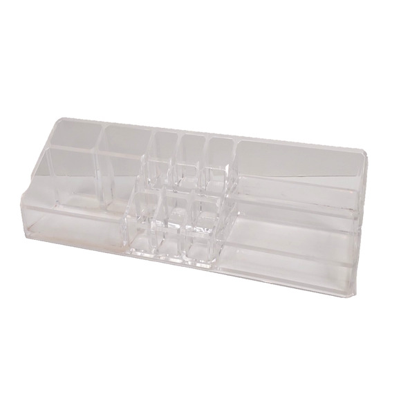 Home Basics 14 Section Clear Cosmetic and Jewelry Holder Organizer Vanity Storag - Picture 2 of 12